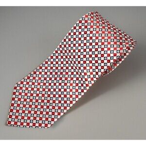 Vtg David Taylor Collection Men's Necktie Red/Black Diamond Pattern Handmade